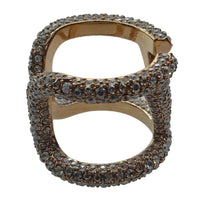 VALENTINO V Logo Signature Ring Swarovski Medium/IT13/UK M1/2 NEW RRP380