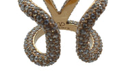 VALENTINO V Logo Signature Ring Swarovski Medium/IT13/UK M1/2 NEW RRP380
