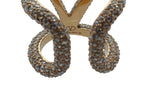 VALENTINO V Logo Signature Ring Swarovski Medium/IT13/UK M1/2 NEW RRP380