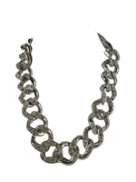 KENNETH JAY LANE Ladies Silver Pave Crystal Chain Link Necklace One Size NEW