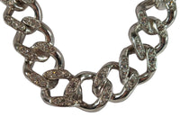 KENNETH JAY LANE Ladies Silver Pave Crystal Chain Link Necklace One Size NEW