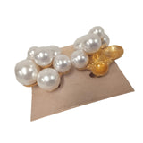 KENNETH JAY LANE Ladies Faux Pearl Gold Tone Cluster Clip Earrings OS NEW