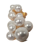 KENNETH JAY LANE Ladies Faux Pearl Gold Tone Cluster Clip Earrings OS NEW