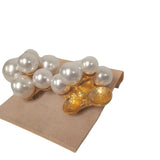 KENNETH JAY LANE Ladies Faux Pearl Gold Tone Cluster Clip Earrings OS NEW