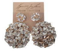 KENNETH JAY LANE Ladies Clear Crystal Statement Drop Earrings OS NEW