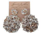 KENNETH JAY LANE Ladies Clear Crystal Statement Drop Earrings OS NEW