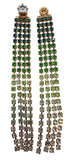 JACQUEMUS Les Boucles Monaco Crystal Drop Earrings Ombre Green NEW RRP300