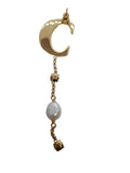 CHLOÉ Darcey Earring Baroque Pearl Drop Crystal Single Gold Tone OS NEW RRP400