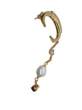 CHLOÉ Darcey Earring Baroque Pearl Drop Crystal Single Gold Tone OS NEW RRP400