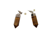 CHLOÉ Jemma Earrings Tiger's Eye & Aragonite Drop Brown/Yellow OS NEW RRP440