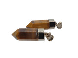 CHLOÉ Jemma Earrings Tiger's Eye & Aragonite Drop Brown/Yellow OS NEW RRP440