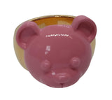 MOSCHINO Teddy Bear Ring Brass Paint Pink/Gold L/60 Approx. UK S NEW RRP180