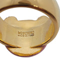 MOSCHINO Teddy Bear Ring Brass Paint Pink/Gold L/60 Approx. UK S NEW RRP180