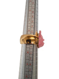 MOSCHINO Teddy Bear Ring Brass Paint Pink/Gold L/60 Approx. UK S NEW RRP180