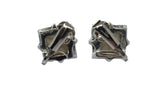 2 x KENNETH JAY LANE Double Crystal Earrings Clip On Drop Silver OS NEW FAULTY