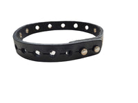 OUR LEGACY Flower Choker Necklace Black Leather Stud Close 30.5-42.5cm NEW RRP60