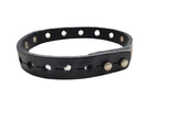 OUR LEGACY Flower Choker Necklace Black Leather Stud Close 30.5-42.5cm NEW RRP60
