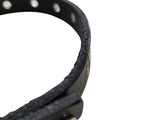 OUR LEGACY Flower Choker Necklace Black Leather Stud Close 30.5-42.5cm NEW RRP60