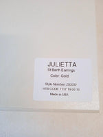 JULIETTA St. Barth Earrings Starfish Clip On Gold Plated Brass OS NEW RRP175