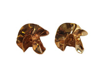 STERLING KING Gold Delphinium Folded Stud Earrings Ladies  Size RRP305 NEW