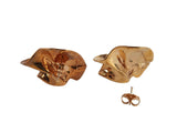 STERLING KING Gold Delphinium Folded Stud Earrings Ladies  Size RRP305 NEW