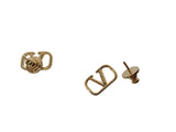 VALENTINO GARAVANI V Logo Stud Earrings 1.5cm Brass Gold Tone OS NEW RRP250