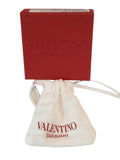 VALENTINO GARAVANI V Logo Stud Earrings 1.5cm Brass Gold Tone OS NEW RRP250