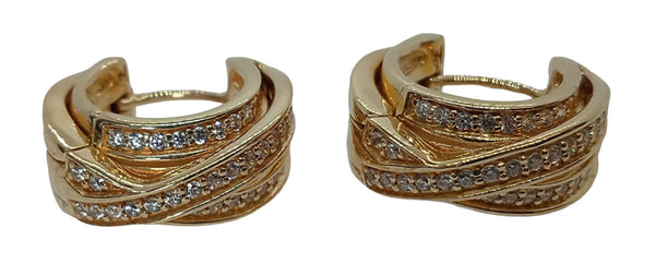 TOM WOOD Orb Huggie Earrings 18K Gold Plated Sterling Silver 925/CZ NEW RRP380