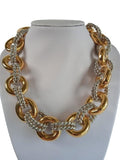 KENNETH JAY LANE Gold & Silver Double Twist Chain Necklace One Size RRP160 NEW