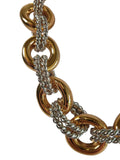 KENNETH JAY LANE Gold & Silver Double Twist Chain Necklace One Size RRP160 NEW