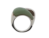 LINKS OF LONDON Double Hope Ring Sterling Sliver Green Aventurine UK 0 RRP200