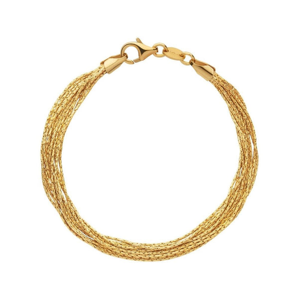 LINKS OF LONDON Ladies Silk 10 Row Gold Vermeil Bracelet Size S RRP150 NEW