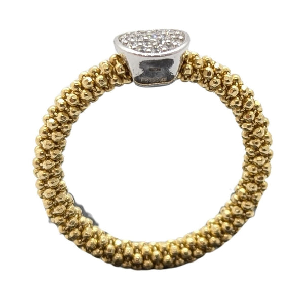 LINKS OF LONDON Stardust Ring Round Gold Vermeil Cubic Zirconia UK P RRP150