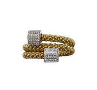 LINKS OF LONDON Stardust Square Wrap Ring Gold Vermeil Cubic Zirconia P RRP150