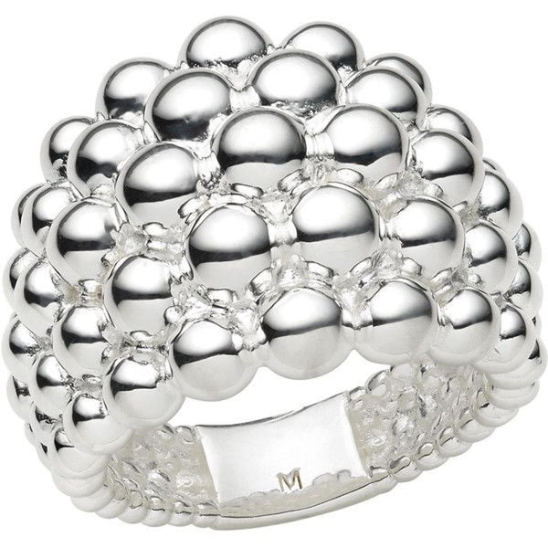 LINKS OF LONDON Ladies Effervescence Sterling Silver Bubble Ring M NEW RRP120