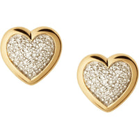 LINKS OF LONDON Diamond Essentials Gold Vermeil Pave Heart Earrings RRP240 NEW