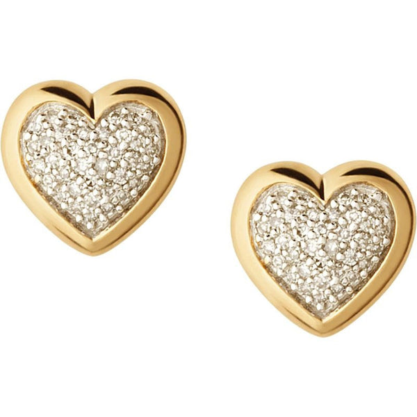 LINKS OF LONDON Diamond Essentials Gold Vermeil Pave Heart Earrings RRP240 NEW