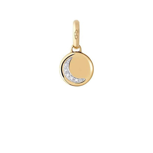 LINKS OF LONDON 23ct Yellow Gold White Diamond Crescent Moon Charm RRP �120 NEW