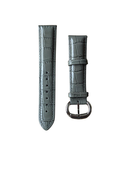 LINKS OF LONDON Drivers Watch Strap Grey Croc Embossed Silver 20mm RRP50