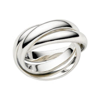 LINKS OF LONDON Ladies Sterling Silver Interlinked Triple Ring UK W NEW RRP150