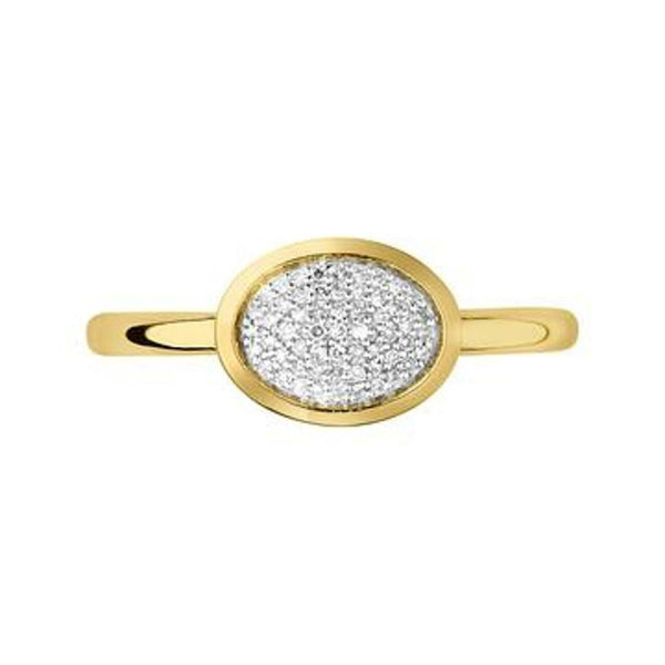 LINKS OF LONDON Ladies Diamond Essential Gold Vermeil Oval Ring P NEW RRP215