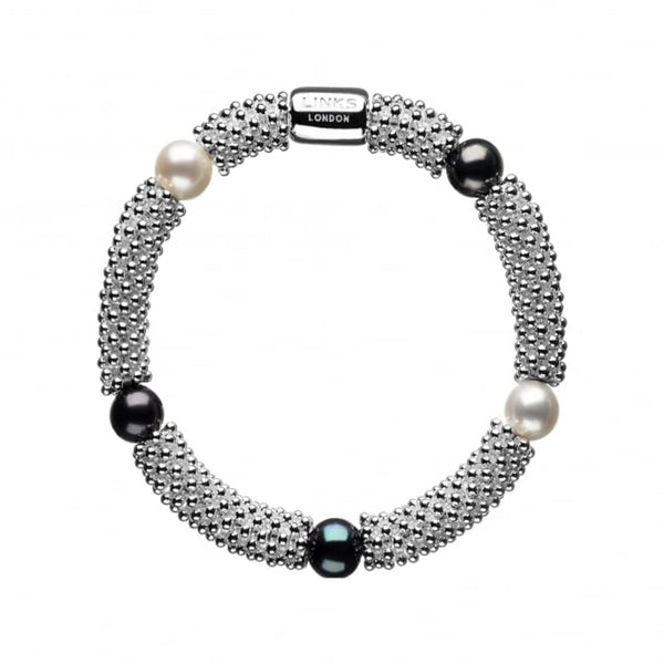 LINKS OF LONDON Ladies Effervescence 925 Multi Pearl Star Bracelet NEW RRP285