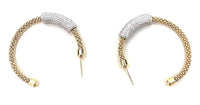 LINKS OF LONDON Stardust Tube Yellow Gold Vermeil/CZ Hoop Earrings L NEW