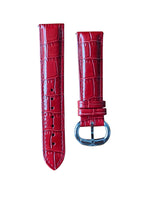 LINKS OF LONDON Watch Strap Red Leather Croc Embossed Silver M 20mm RRP50