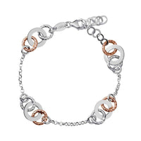 LINKS OF LONDON Ladies Aurora 925 Silver Rose Gold Vermeil Bracelet NEW RRP230
