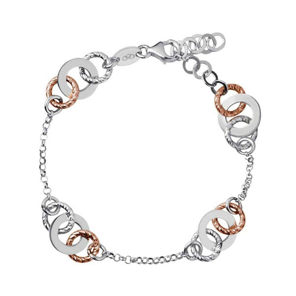 LINKS OF LONDON Ladies Aurora 925 Silver Rose Gold Vermeil Bracelet NEW RRP230