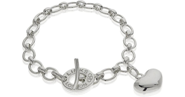 LINKS OF LONDON Ladies Essentials 925 Heart Link T Bar Bracelet NEW RRP160