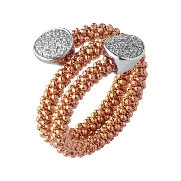 LINKS OF LONDON Ladies Stardust Rose Gold Vermeil CZ Circle Wrap Ring NEW RRP150