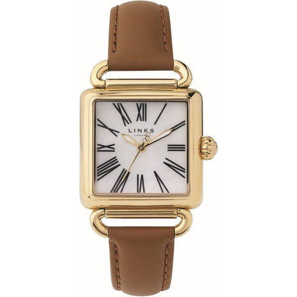 LINKS OF LONDON Ladies Mother Of Pearl YGV Square Driver Watch RRP355 NEW