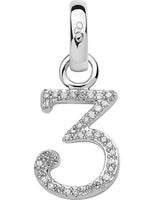 LINKS OF LONDON Sterling Silver Diamond Number 3 Silhouette Charm RRP140 NEW